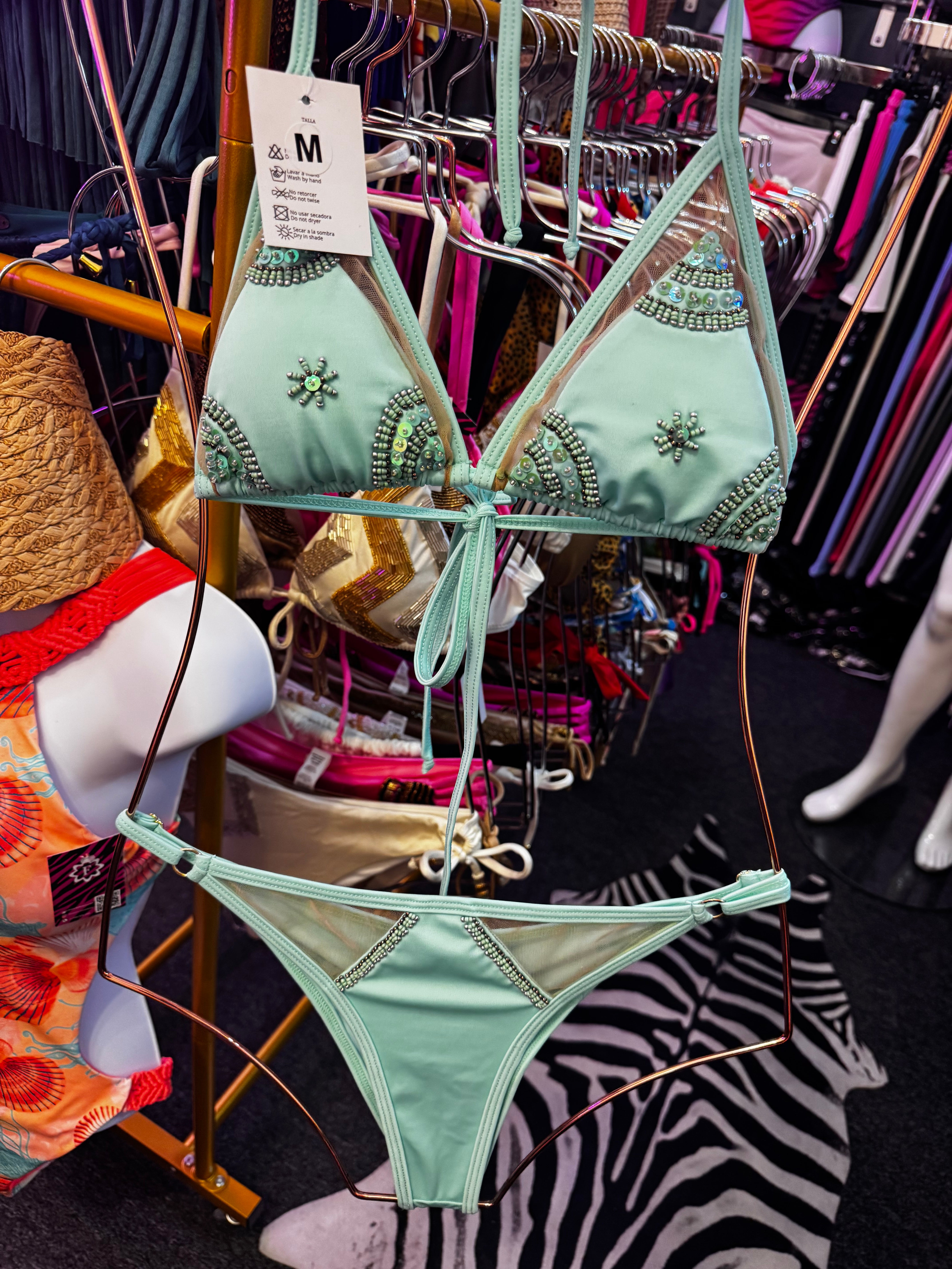 Swimwear transparency bikini deco flowers