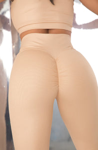 Sports beige set ribbed texture