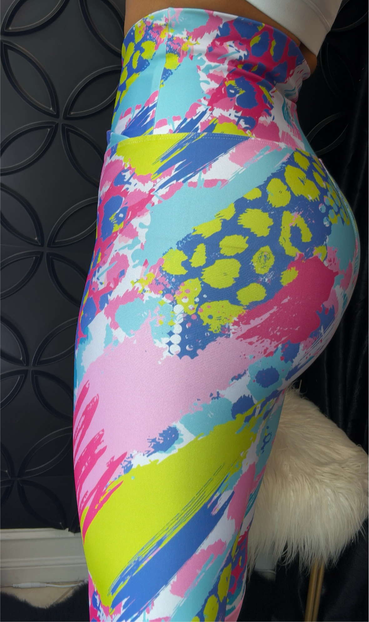 Legging Vita prints Supplex with rosé transparency