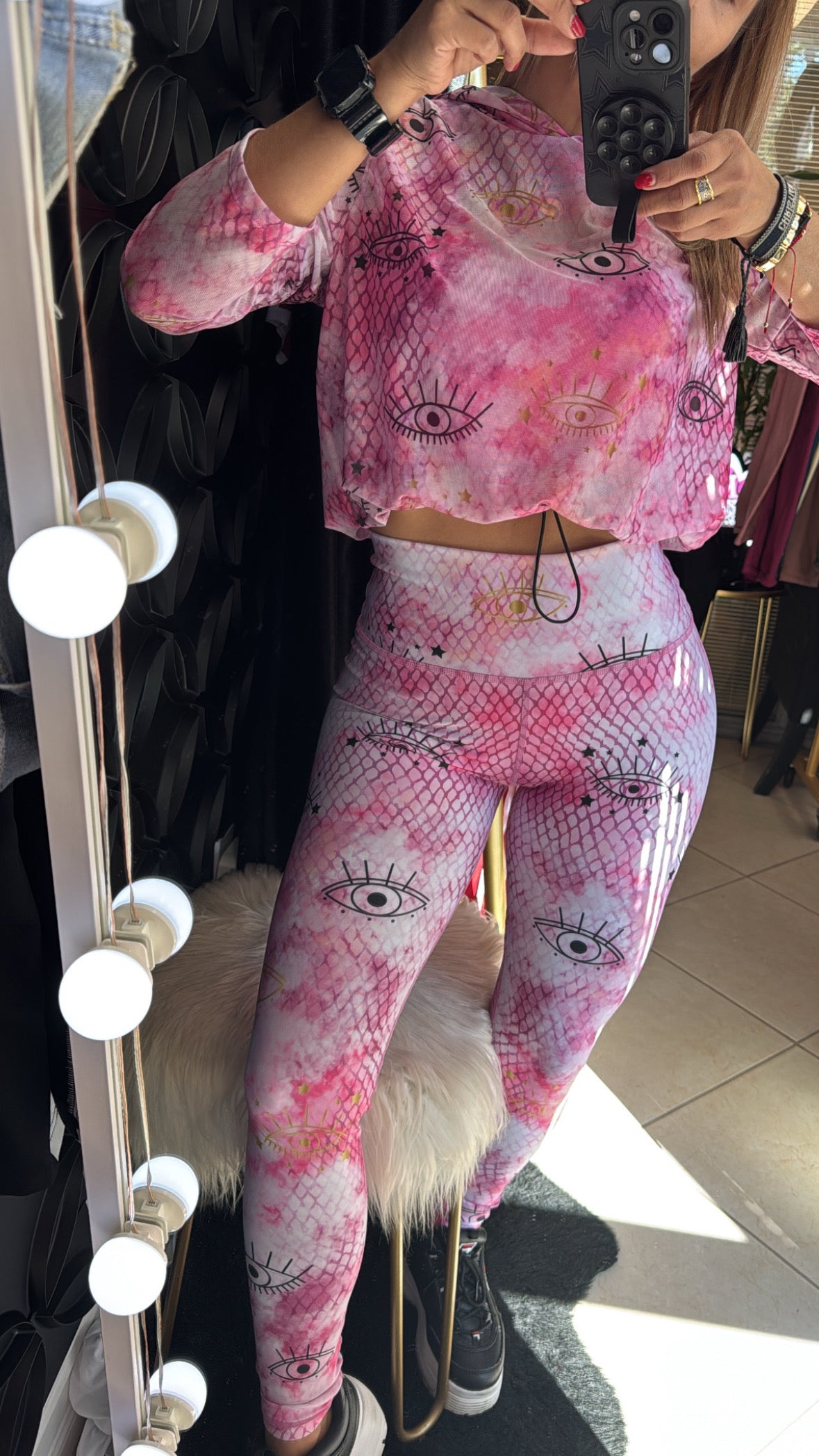 Sport Set Eyes rose snake - legging and Mesh