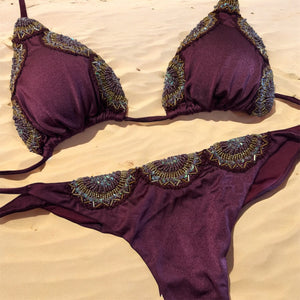 Flowers deco-bikini swimwear