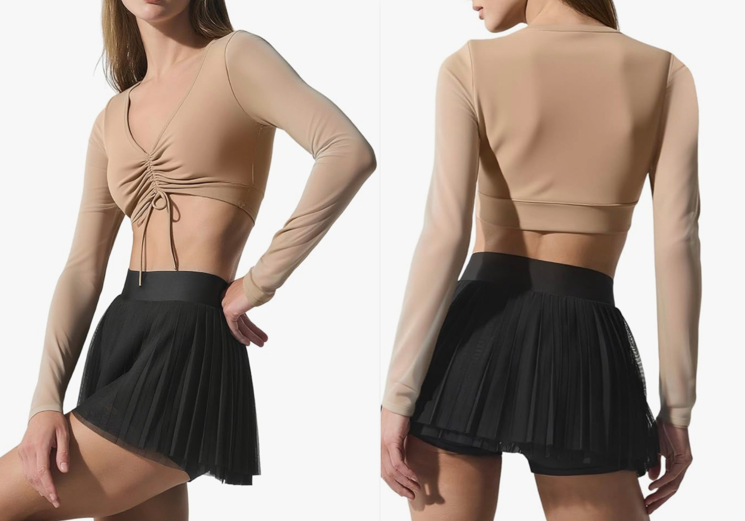 Long sleeve Mesh crop top power