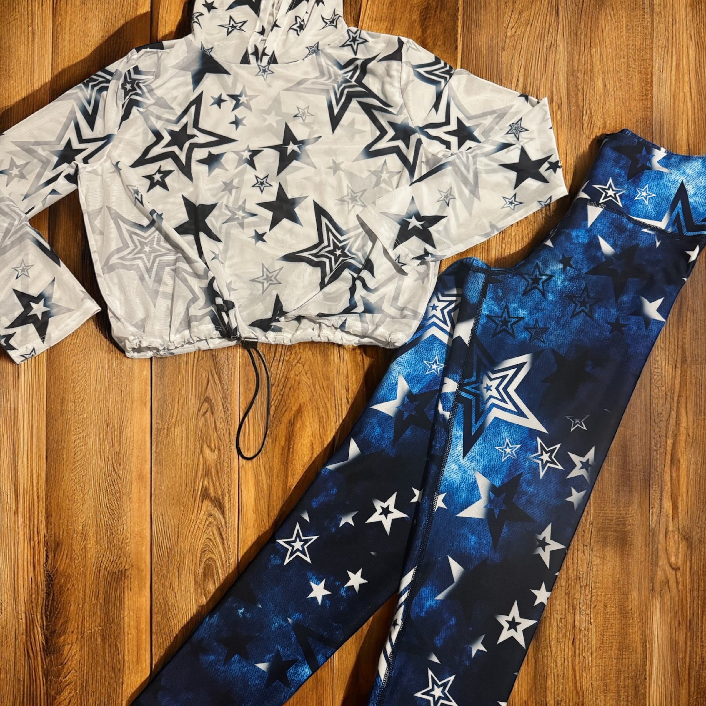 Sports Set blue Navy and white with stars - 2 pieces
