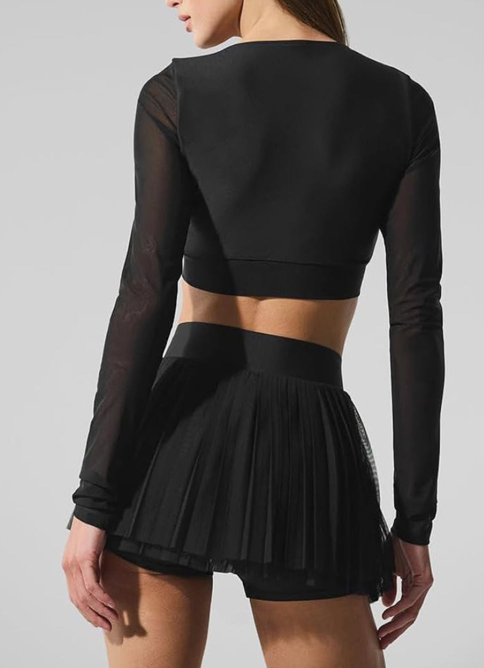 Long sleeve Mesh crop top power