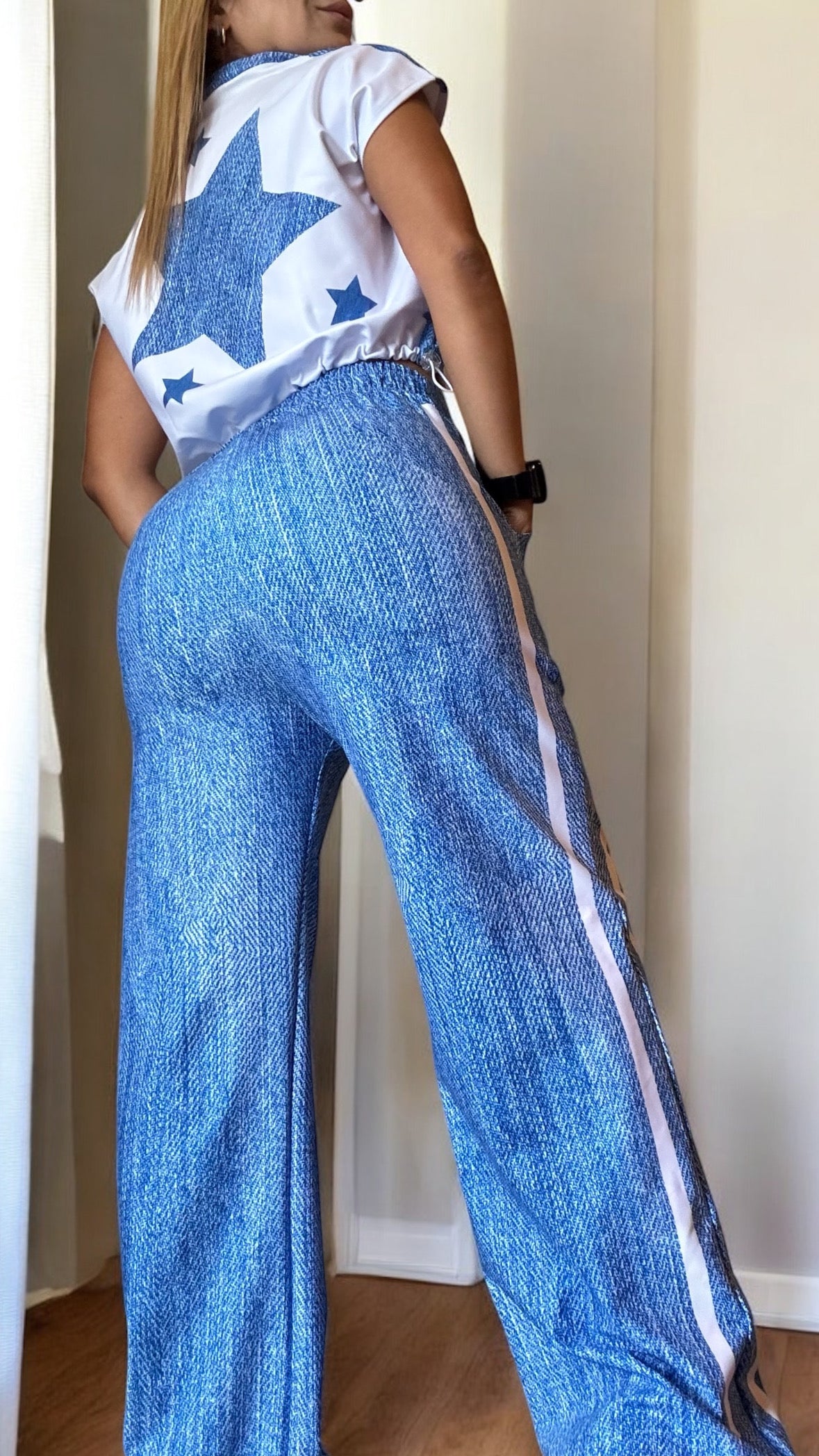 Fashion Set Pant jeans blue effect and Jacket
