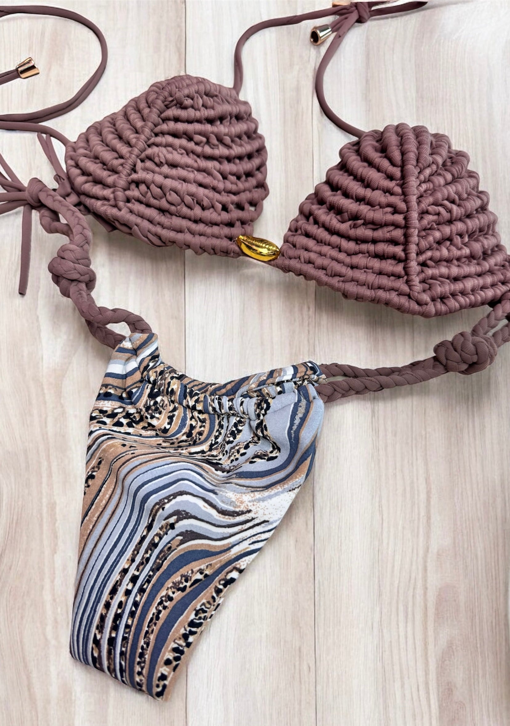 Bikini macramé Nude braided swimwear