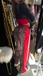 Pant fashion Leopard with red