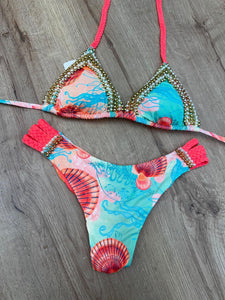 Maretta prints with pearls bikini swimsuit