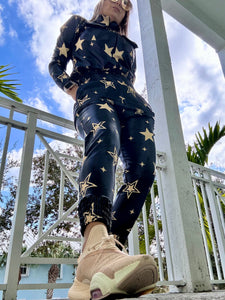 Stars Set -jacket and jogger effect leather