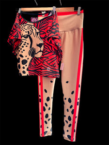 Sport Set cheetah Legging with t-shirt - 2 pieces