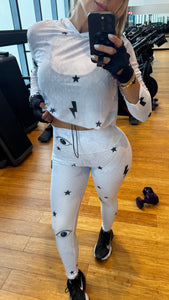 Sport Set eyes turkish White - legging and Mesh