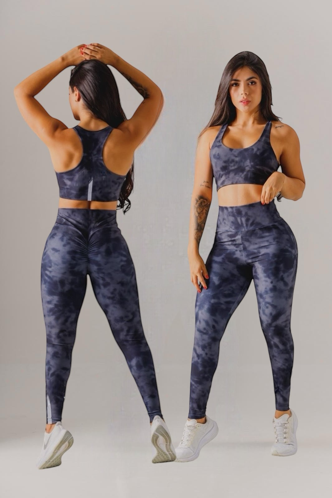 Sport set Gray tie dye supplex - legging and top