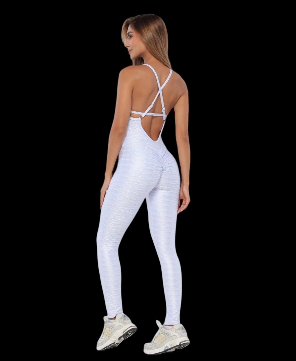Textured glossy  Jumpsuit cross