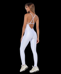 Textured glossy  Jumpsuit cross