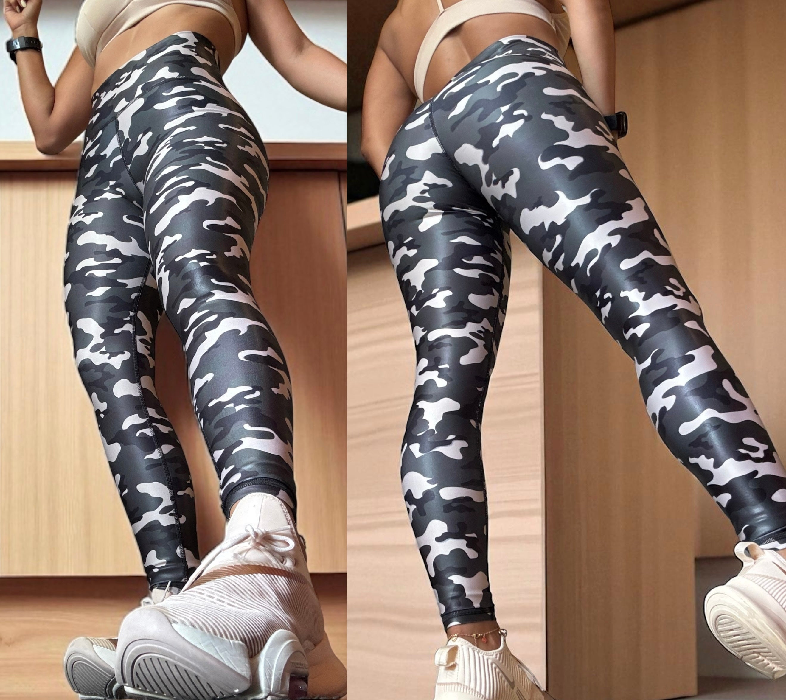 Military basic legging effect leather