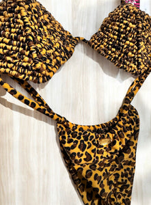 Leopard swimwear macramé