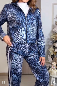 Sport set print Micro blue animal prints(2 pieces)