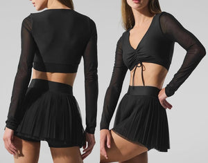 Long sleeve Mesh crop top power