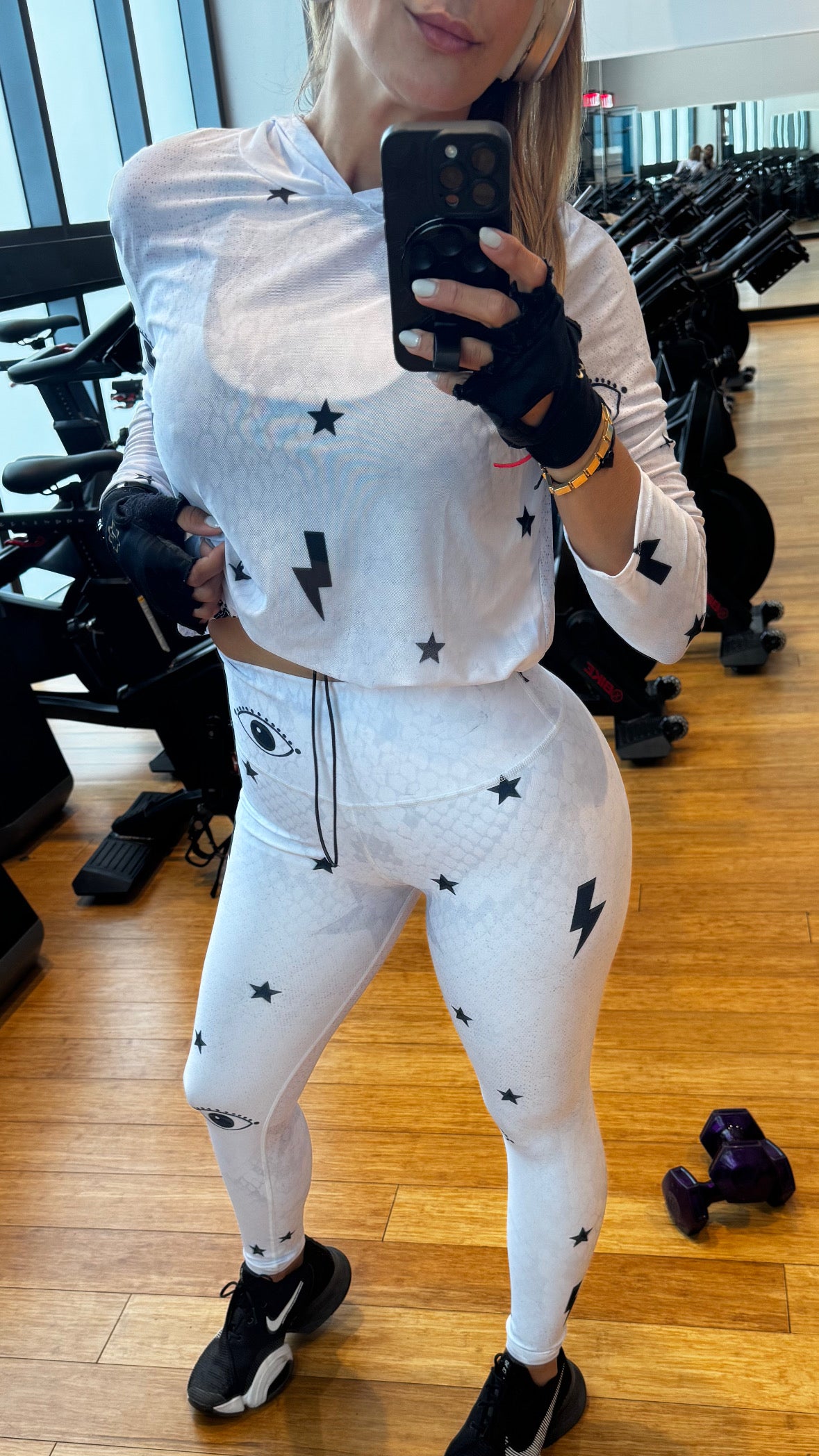 Sport Set eyes turkish White - legging and Mesh