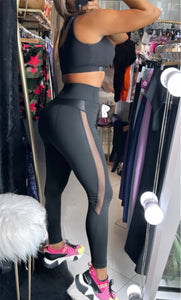 Black básic transparency leggings yoga