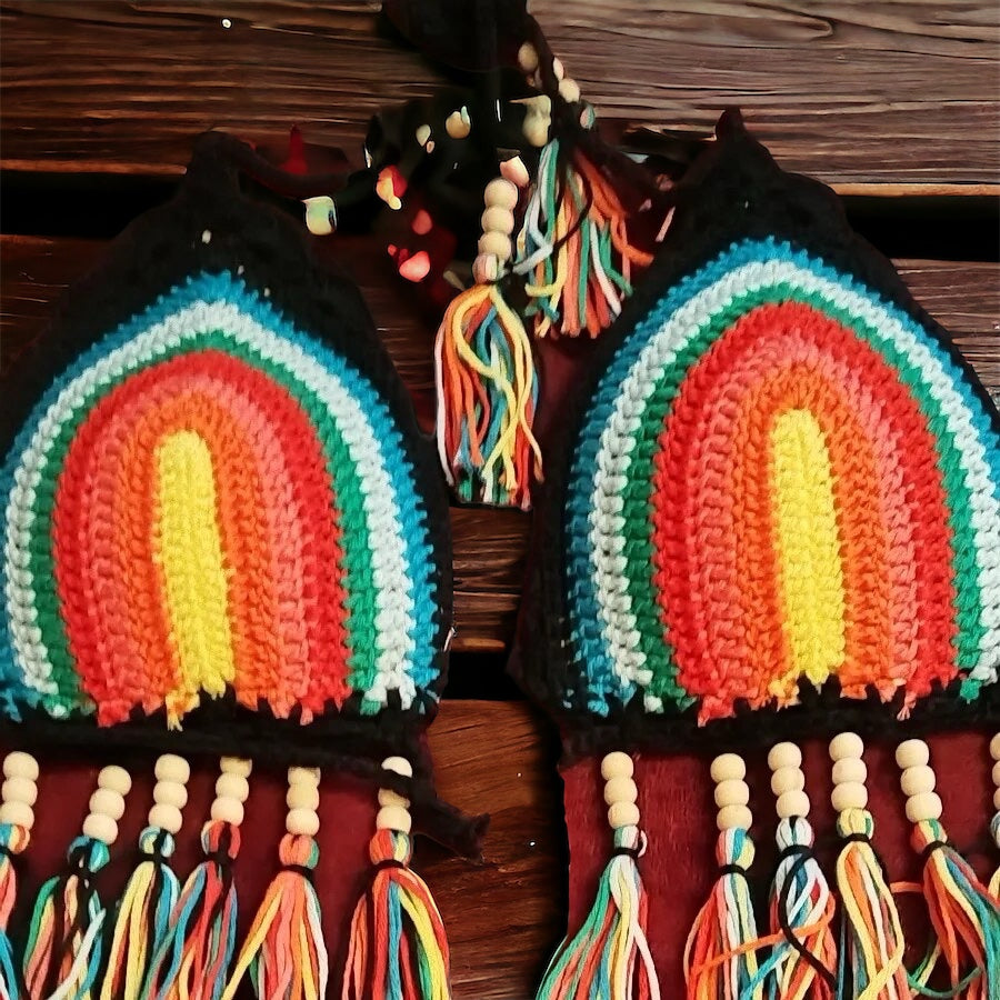 Rainbow crochet swimwear