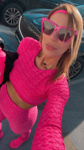 Sport Set Hot Pink fabric panal textured