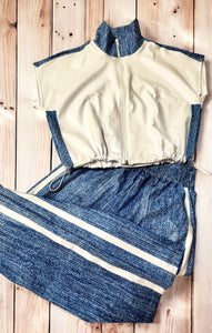 Fashion Set Pant jeans blue effect and Jacket