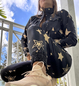 Stars Set -jacket and jogger effect leather