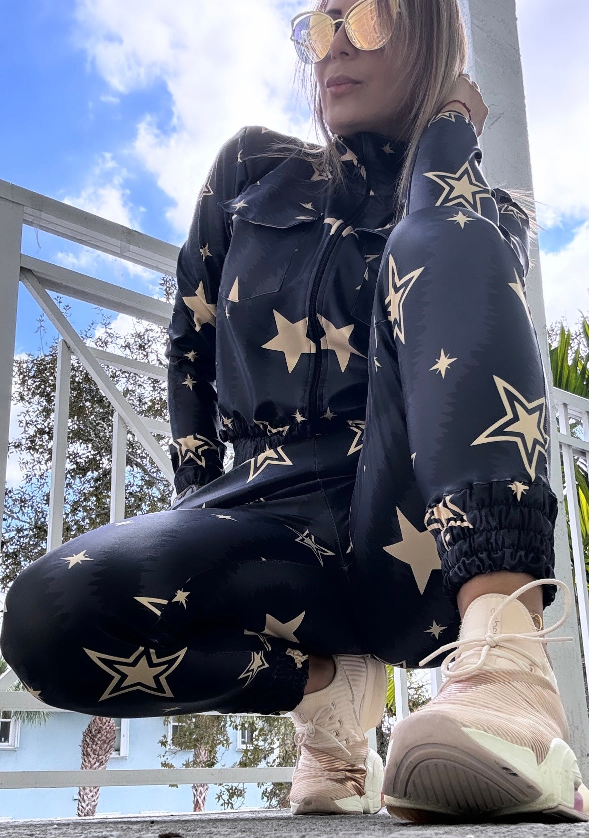 Stars Set -jacket and jogger effect leather