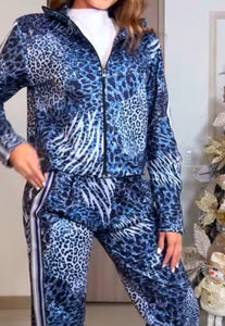 Sport set print Micro blue animal prints(2 pieces)