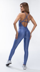 Textured glossy  Jumpsuit cross