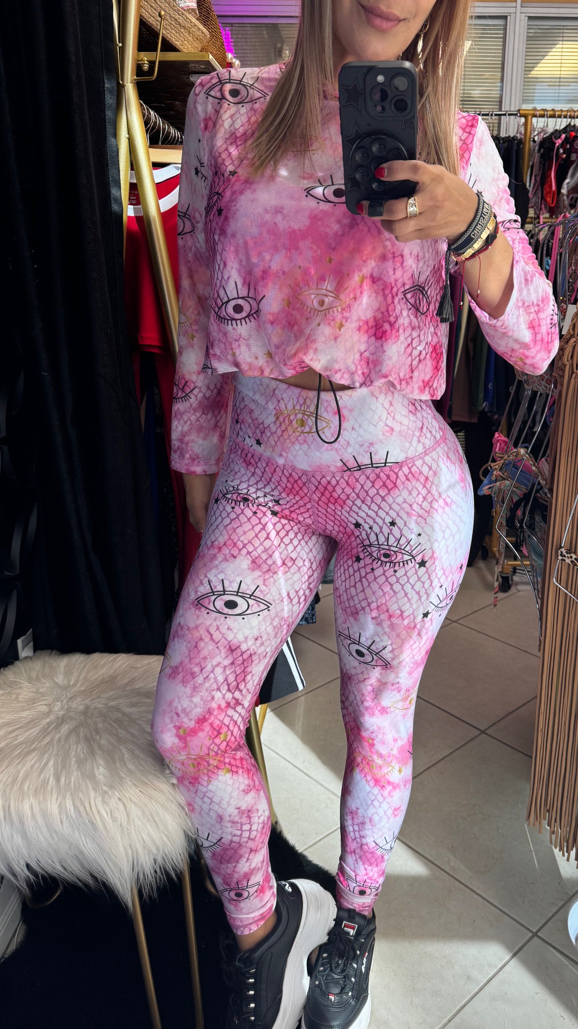 Sport Set Eyes rose snake - legging and Mesh