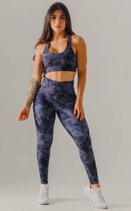 Sport set Gray tie dye supplex - legging and top