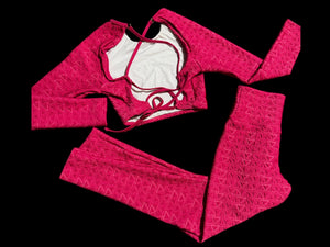 Sport Set Hot Pink fabric panal textured