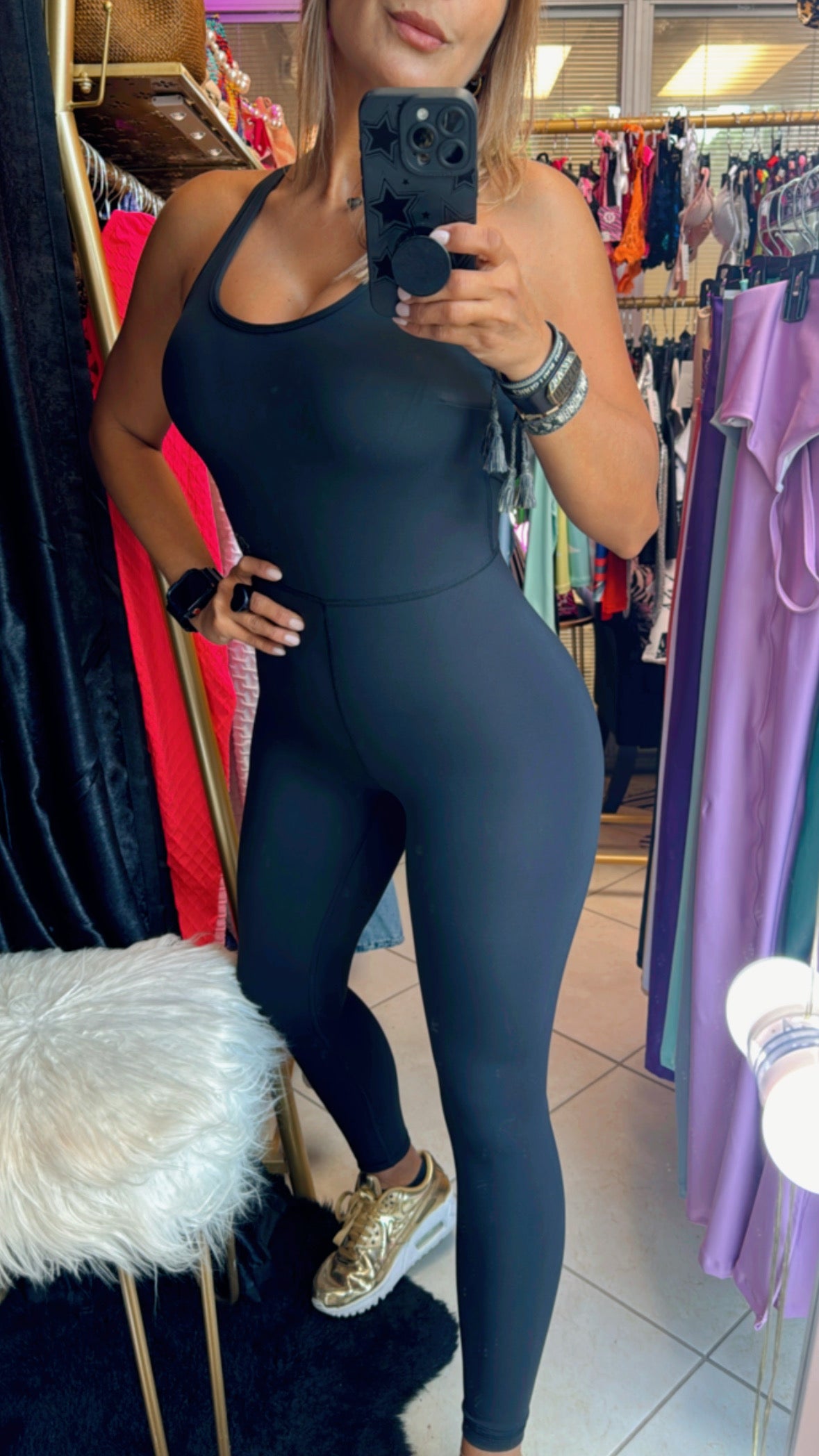 Yoga jumpsuit crossed