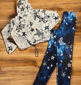 Sports Set blue Navy and white with stars - 2 pieces
