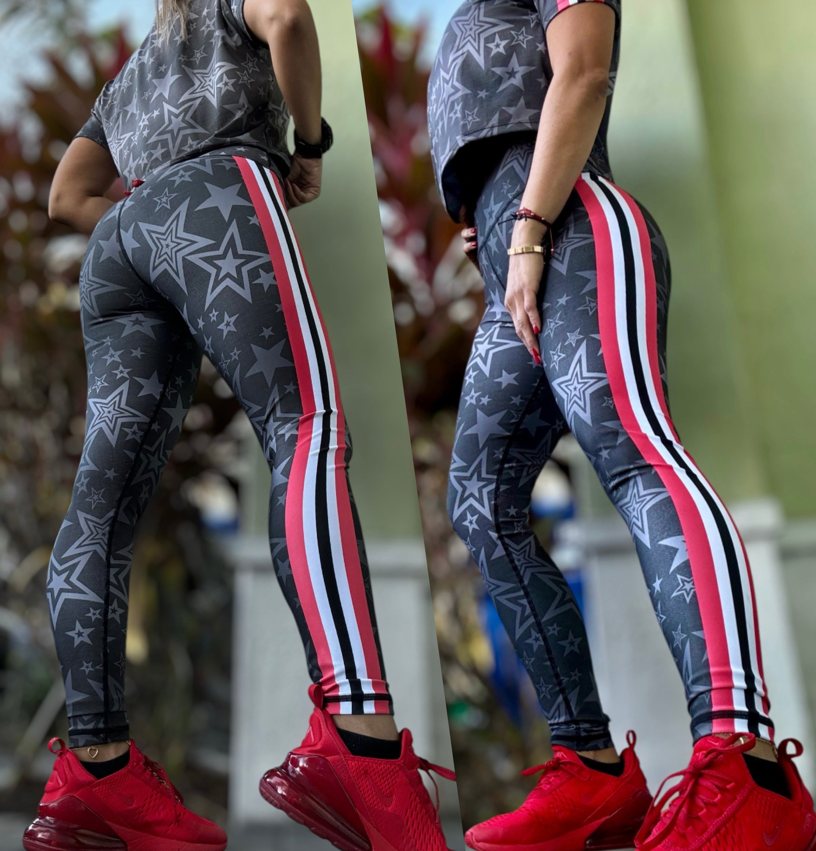 Sports set black Stars (leggings and T-shirt)