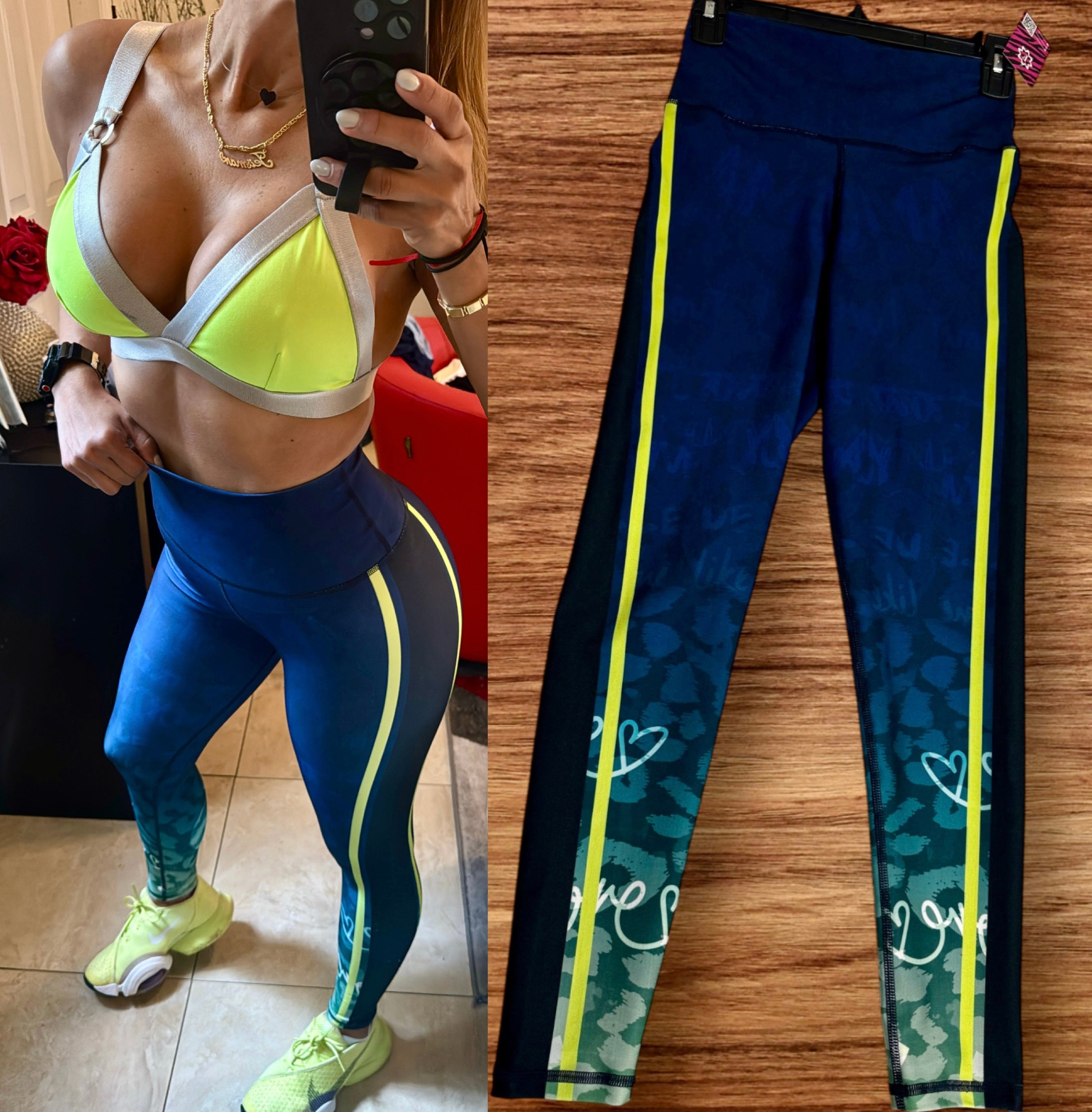 Legging Blue Navy and neon supplex - only legging