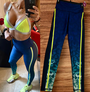 Legging Blue Navy and neon supplex - only legging