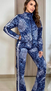 Sport set print Micro blue animal prints(2 pieces)