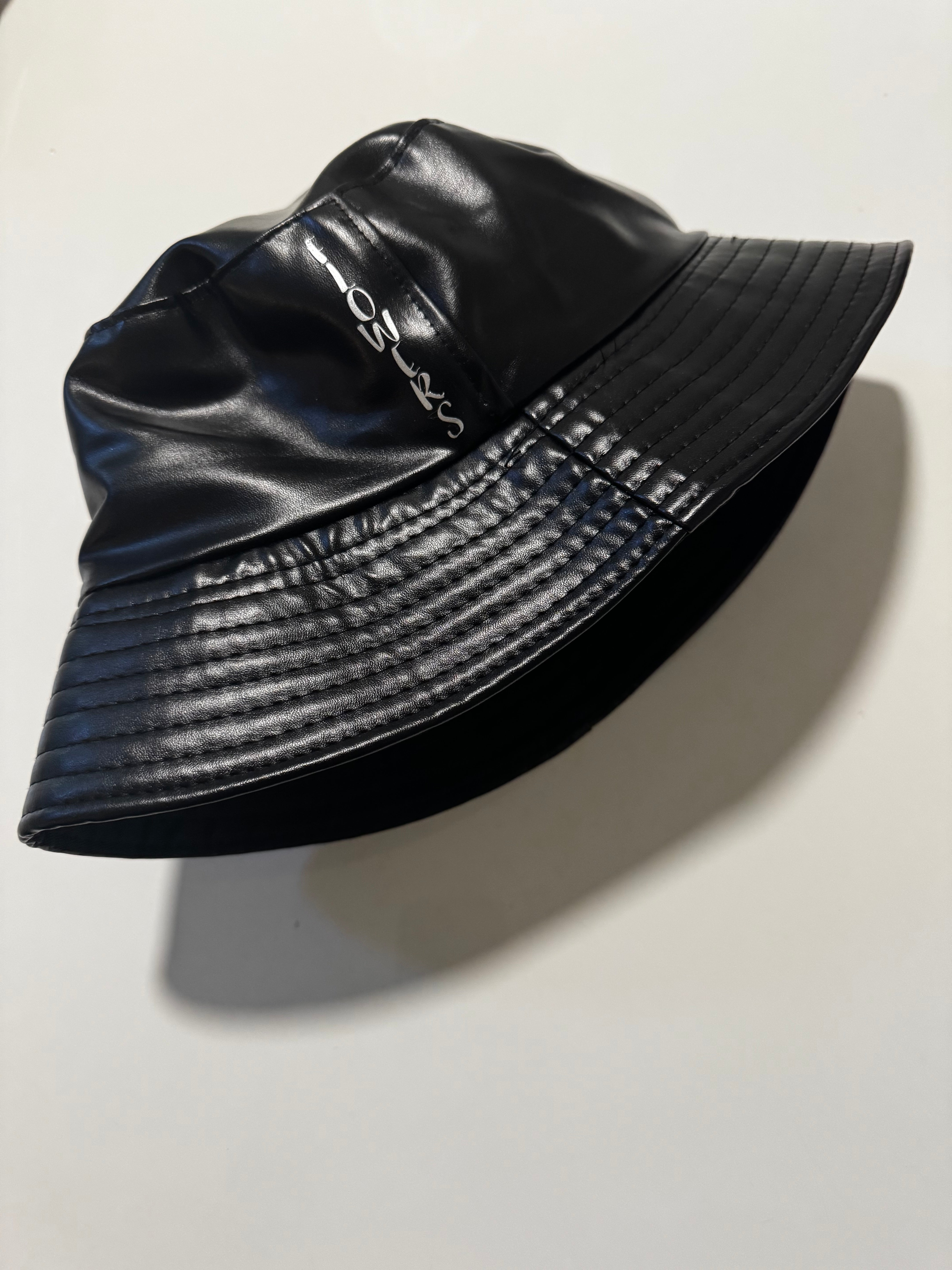 Leather bucket hat