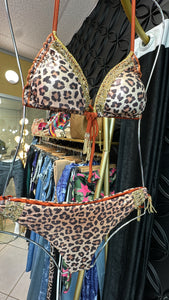 Leopard Brown swimwear- Medium