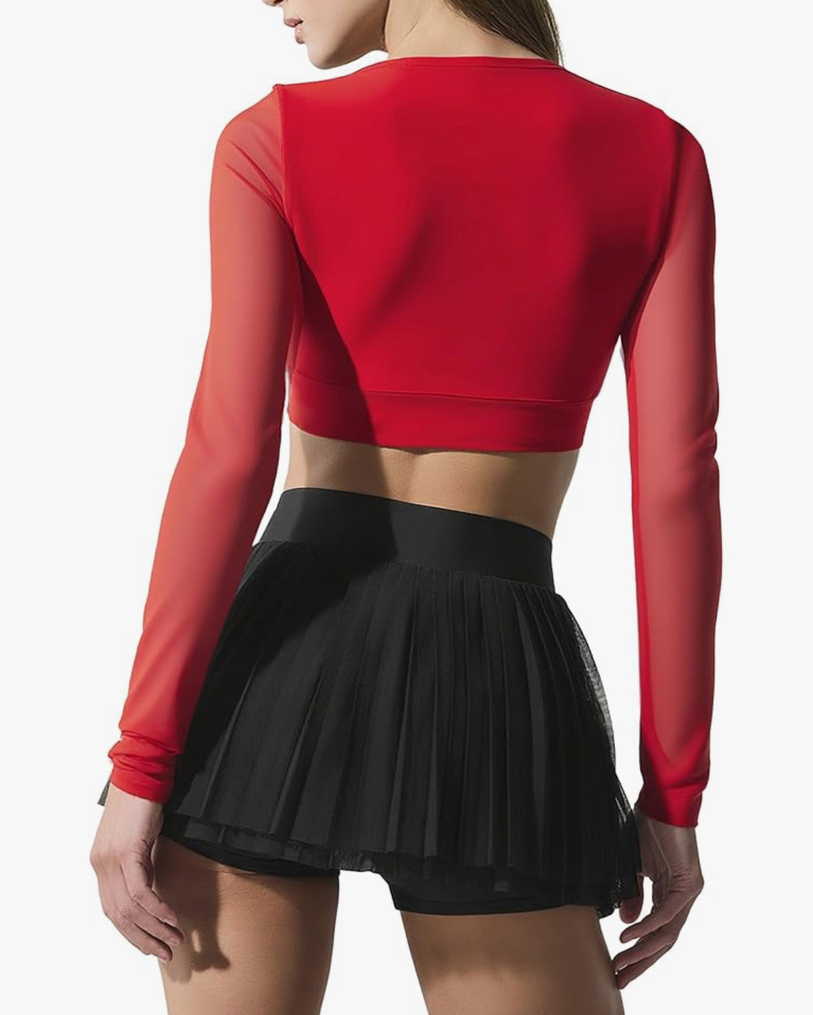 Long sleeve Mesh crop top power