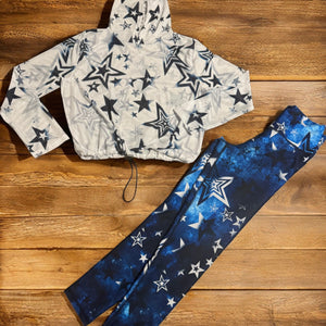 Sports Set blue Navy and white with stars - 2 pieces