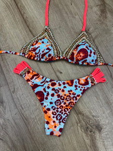 Maretta prints with pearls bikini swimsuit