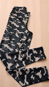 Military basic legging effect leather