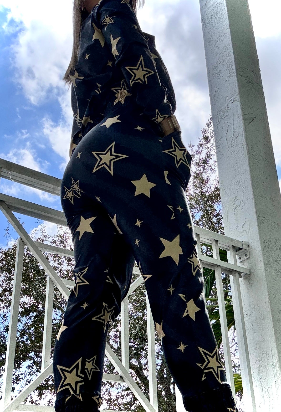 Stars Set -jacket and jogger effect leather