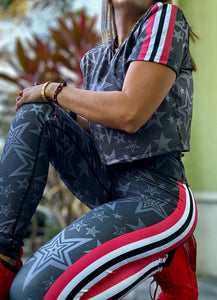 Sports set black Stars (leggings and T-shirt)