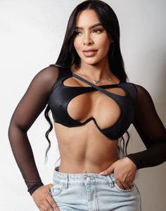 Casual crop top with bra underwire