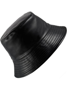 Leather bucket hat